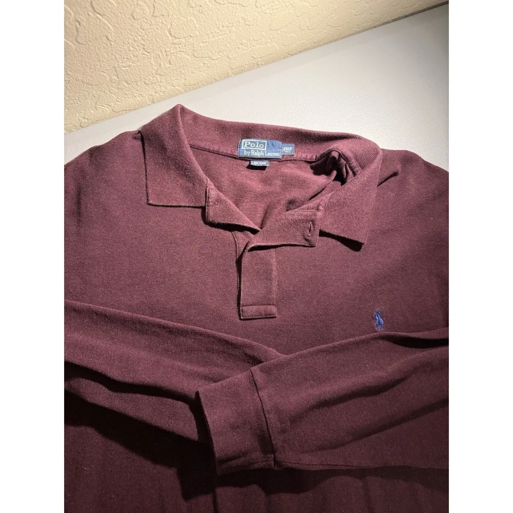 Vintage Polo Ralph Lauren Polo Shirt Red, Long Sleeve, 2XLT‎